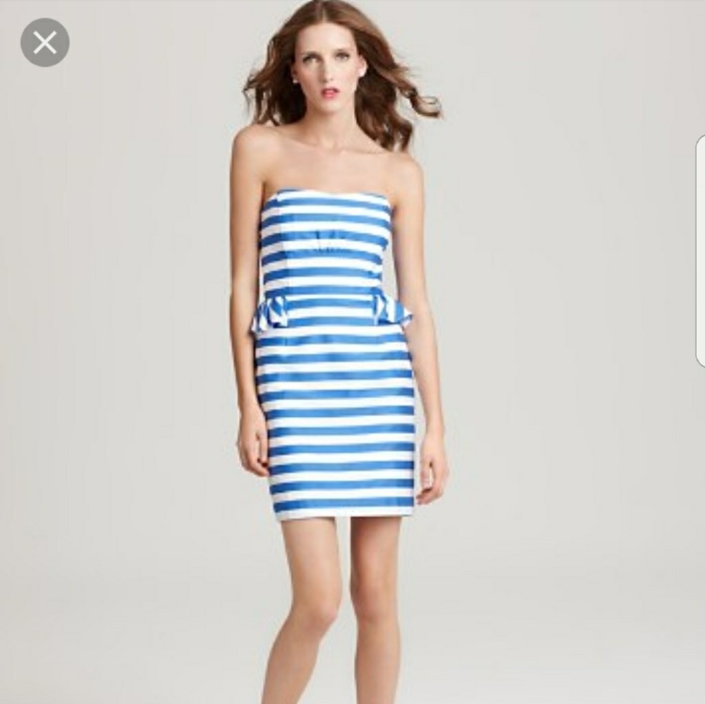 Lilly Pulitzer Maybell Striped Peplum Dress sz 10